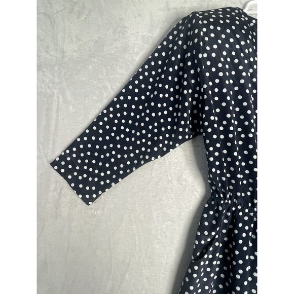 Vtg Pellini 3/4 Sleeve Blue Spotted Midi/maxi Dress Sz 8 Von Bromlett - Picture 3 of 12